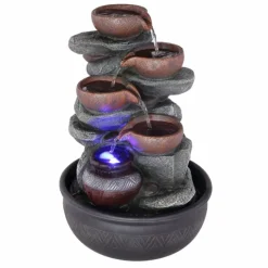 Fontaine Globo FONTANA Gris, Noir, 1 lumière, Changeur de couleurs