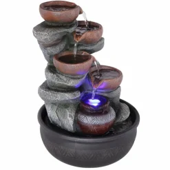 Fontaine Globo FONTANA Gris, Noir, 1 lumière, Changeur de couleurs