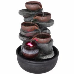 Fontaine Globo FONTANA Gris, Noir, 1 lumière, Changeur de couleurs