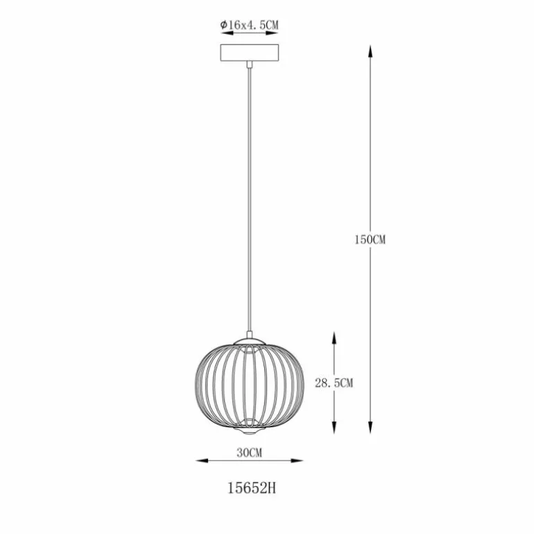 Galway Suspension Luminaires Globo Lighting LED Noir, 1 lumière