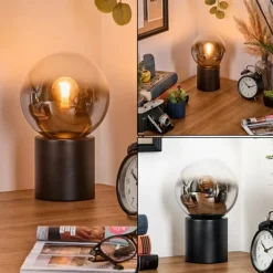 Gastor Boule lumineuse, Lampe de bureau, Lampe à poser Chrome, Clair, Fumé, 1 lumière