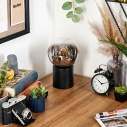 Gastor Boule lumineuse, Lampe de bureau, Lampe à poser Chrome, Clair, Fumé, 1 lumière