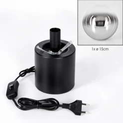 Gastor Boule lumineuse, Lampe de bureau, Lampe à poser Chrome, Clair, Fumé, 1 lumière