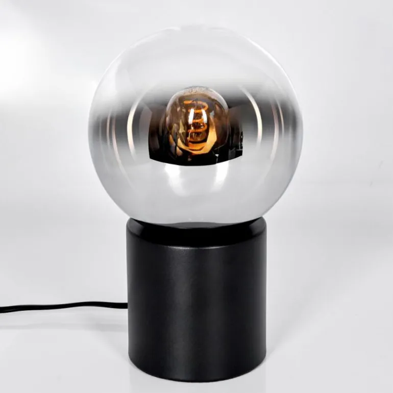 Gastor Boule lumineuse, Lampe de bureau, Lampe à poser Chrome, Clair, Fumé, 1 lumière