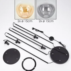 Gastor Lampadaire 30 cm Ambre, Clair, Fumé, 4 lumières