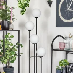 Gastor Lampadaire 25 cm Bois clair, Noir, 4 lumières