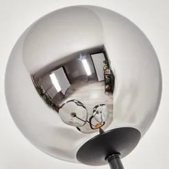 Gastor Lampadaire 30 cm Bois foncé, Noir, 3 lumières