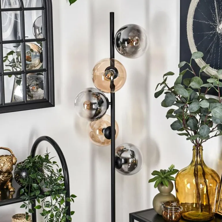 Gastor Lampadaire 33 cm Noir, 5 lumières