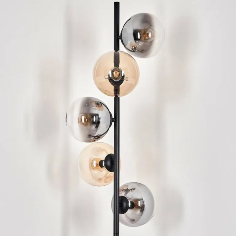 Gastor Lampadaire 33 cm Noir, 5 lumières