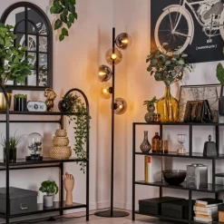 Gastor Lampadaire 33 cm Noir, 5 lumières