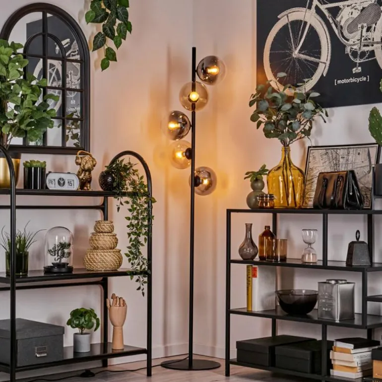 Gastor Lampadaire 33 cm Noir, 5 lumières