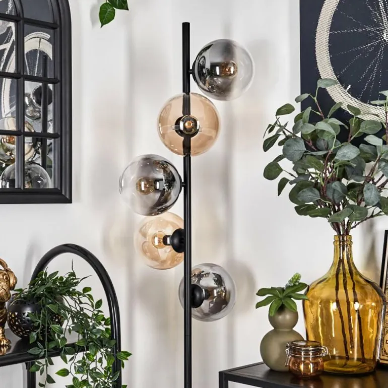 Gastor Lampadaire 33 cm Noir, 5 lumières