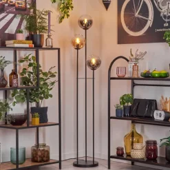 Gastor Lampadaire 30 cm Noir, 3 lumières