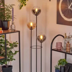 Gastor Lampadaire 30 cm Noir, 3 lumières