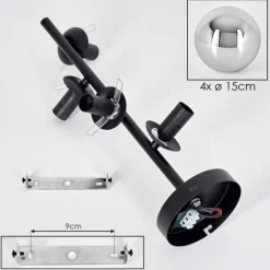 Gastor Plafonnier, Boule lumineuse Chrome, Fumé, 4 lumières