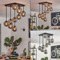 Gastor Plafonnier, Boule lumineuse Fumé, 9 lumières