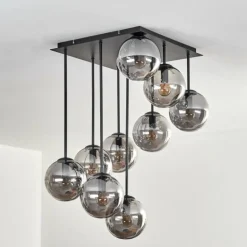 Gastor Plafonnier, Boule lumineuse Fumé, 9 lumières