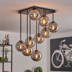 Gastor Plafonnier, Boule lumineuse Fumé, 9 lumières