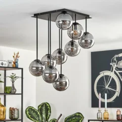 Gastor Plafonnier, Boule lumineuse Fumé, 9 lumières