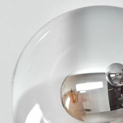 Gastor Plafonnier, Boule lumineuse 80 cm Chrome, Clair, Fumé, 6 lumières