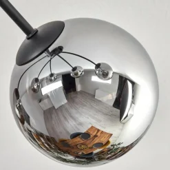 Gastor Plafonnier, Boule lumineuse 80 cm Chrome, Fumé, 6 lumières