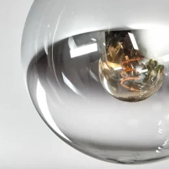 Gastor Plafonnier, Boule lumineuse Chrome, Clair, Fumé, 5 lumières