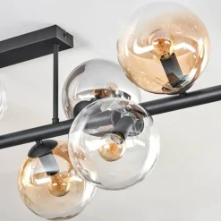 Gastor Plafonnier, Boule lumineuse Ambre, Clair, Fumé, 10 lumières