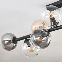 Gastor Plafonnier, Boule lumineuse Ambre, Clair, Fumé, 10 lumières