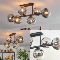 Gastor Plafonnier, Boule lumineuse Clair, Fumé, 6 lumières