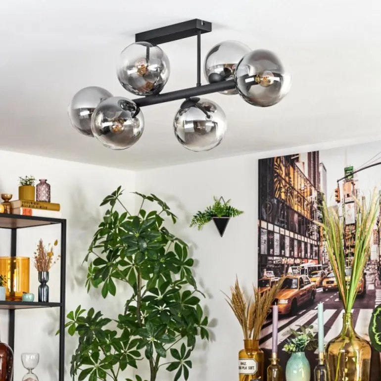 Gastor Plafonnier, Boule lumineuse Clair, Fumé, 6 lumières