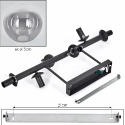 Gastor Plafonnier, Boule lumineuse Clair, Fumé, 6 lumières