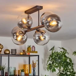 Gastor Plafonnier, Boule lumineuse Clair, Fumé, 6 lumières