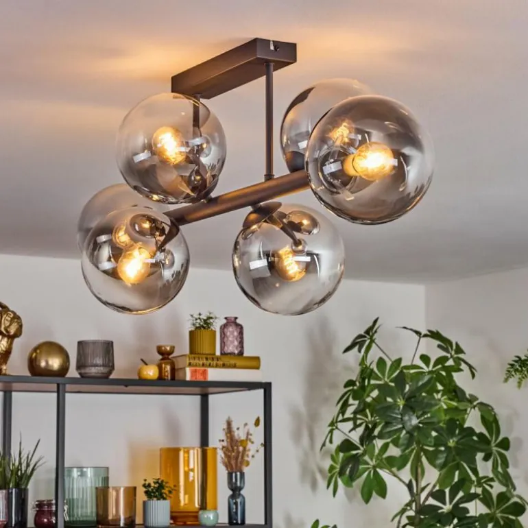 Gastor Plafonnier, Boule lumineuse Clair, Fumé, 6 lumières