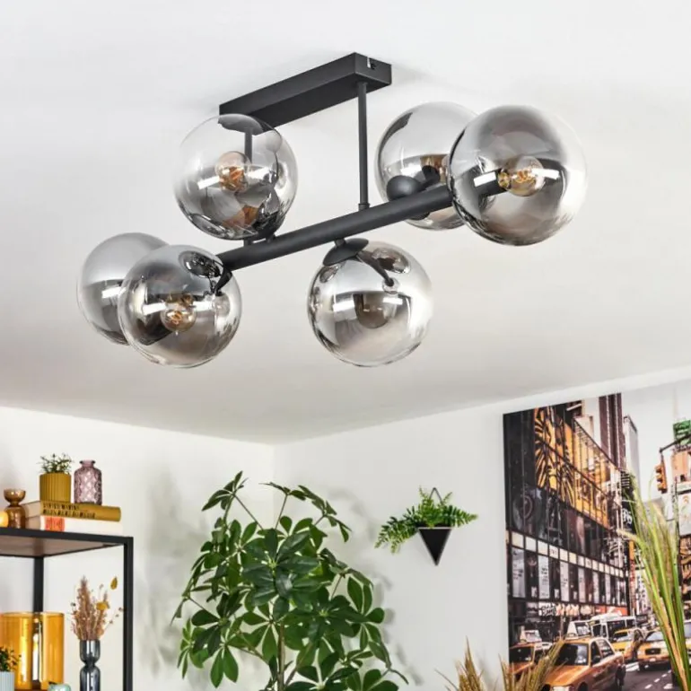 Gastor Plafonnier, Boule lumineuse Clair, Fumé, 6 lumières