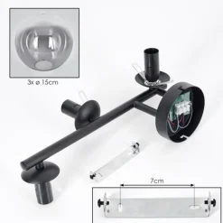 Gastor Plafonnier, Boule lumineuse Clair, Fumé, 3 lumières