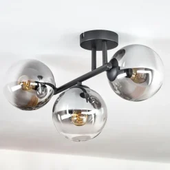 Gastor Plafonnier, Boule lumineuse Clair, Fumé, 3 lumières