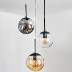 Gastor Suspension, Boule lumineuse Ambre, Clair, Fumé, 3 lumières