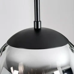 Gastor Suspension, Boule lumineuse Chrome, Fumé, 3 lumières