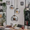 Gastor Suspension, Boule lumineuse Chrome, Fumé, 3 lumières