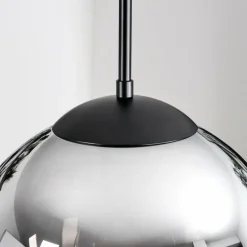 Gastor Suspension, Boule lumineuse Chrome, Fumé, 3 lumières