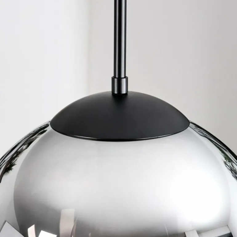 Gastor Suspension, Boule lumineuse Chrome, Fumé, 3 lumières