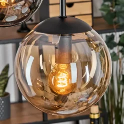 Gastor Suspension, Boule lumineuse, Suspension Ambre, Fumé, 5 lumières