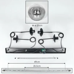Gastor Suspension, Boule lumineuse, Suspension Clair, Fumé, 4 lumières