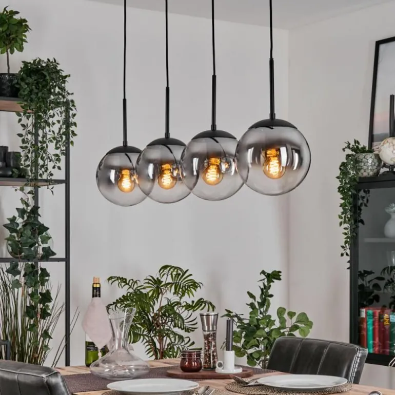 Gastor Suspension, Boule lumineuse, Suspension Clair, Fumé, 4 lumières