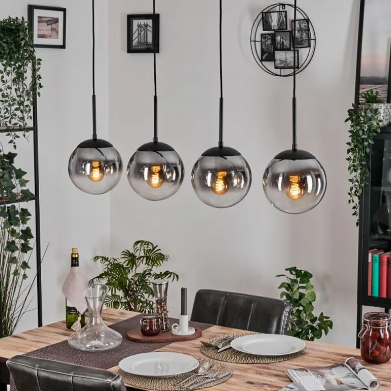 Gastor Suspension, Boule lumineuse, Suspension Clair, Fumé, 4 lumières