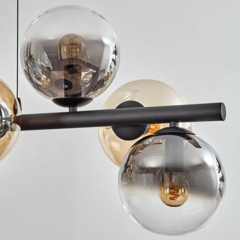 Gastor Suspension, Boule lumineuse, Suspension Ambre, Clair, Fumé, 8 lumières