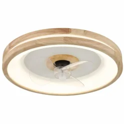 Gatian Ventilateur de plafond lumineux Luminaires Globo Lighting LED Brun foncé, Blanc, 1 lumière, Télécommandes