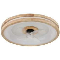 Gatian Ventilateur de plafond lumineux Luminaires Globo Lighting LED Brun foncé, Blanc, 1 lumière, Télécommandes