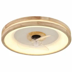 Gatian Ventilateur de plafond lumineux Luminaires Globo Lighting LED Brun foncé, Blanc, 1 lumière, Télécommandes