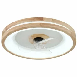 Gatian Ventilateur de plafond lumineux Luminaires Globo Lighting LED Brun foncé, Blanc, 1 lumière, Télécommandes